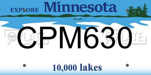 CPM630 Minnesota License Plate