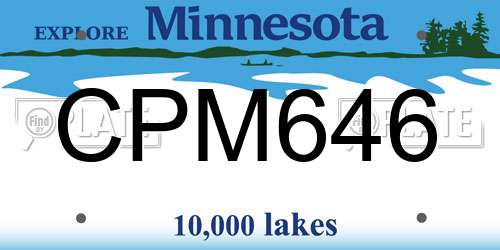 CPM646 Minnesota License Plate