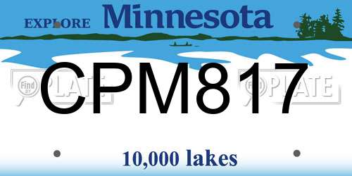 CPM817 Minnesota License Plate