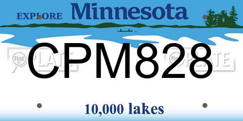 CPM828 Minnesota License Plate