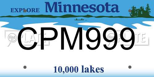 CPM999 Minnesota License Plate