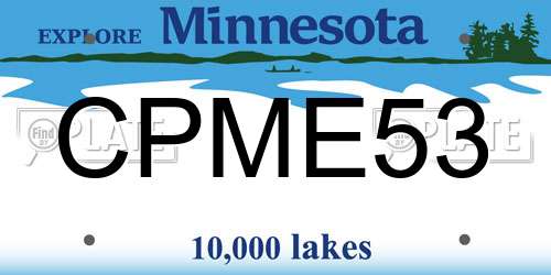 CPME53 Minnesota License Plate