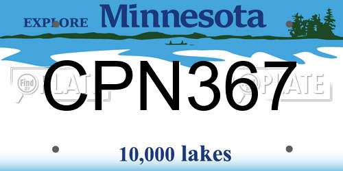 CPN367 Minnesota License Plate