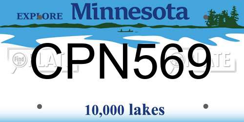 CPN569 Minnesota License Plate