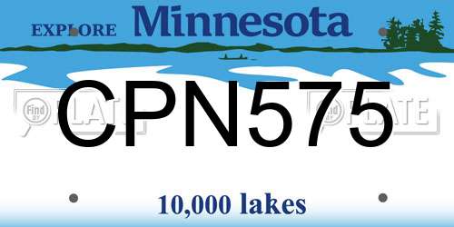 CPN575 Minnesota License Plate