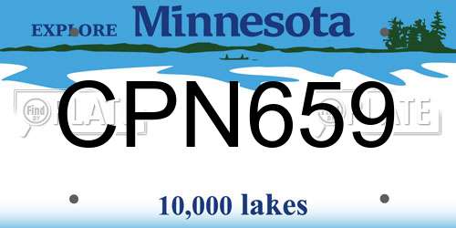 CPN659 Minnesota License Plate