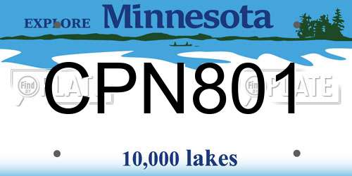 CPN801 Minnesota License Plate