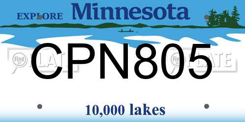 CPN805 Minnesota License Plate