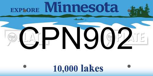 CPN902 Minnesota License Plate