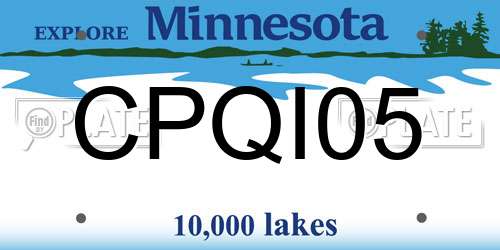 CPQI05 Minnesota License Plate