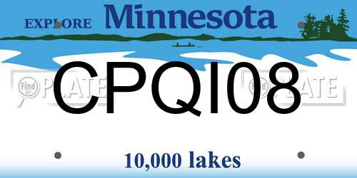 CPQI08 Minnesota License Plate