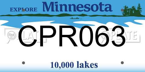 CPR063 Minnesota License Plate
