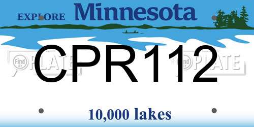 CPR112 Minnesota License Plate