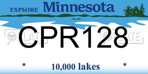 CPR128 Minnesota License Plate