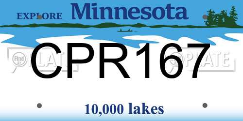 CPR167 Minnesota License Plate
