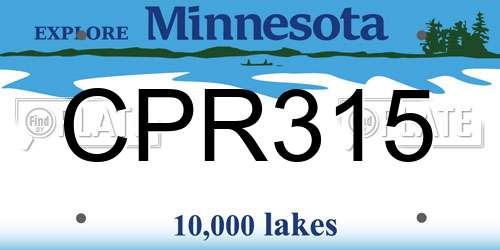 CPR315 Minnesota License Plate