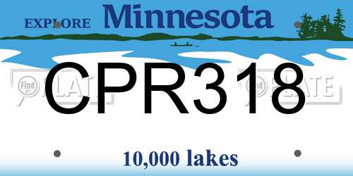 CPR318 Minnesota License Plate
