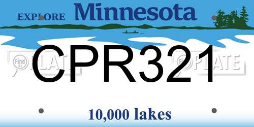 CPR321 Minnesota License Plate