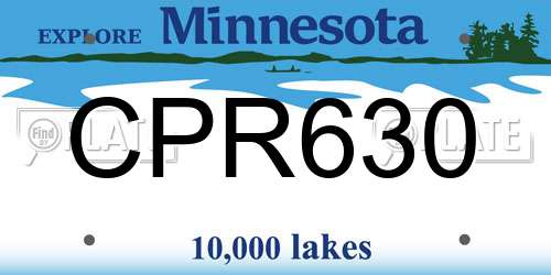 CPR630 Minnesota License Plate