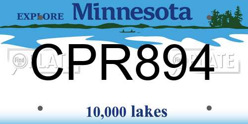 CPR894 Minnesota License Plate