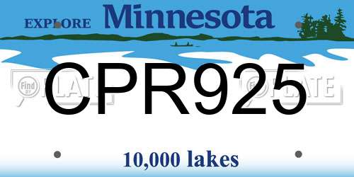 CPR925 Minnesota License Plate