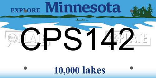 CPS142 Minnesota License Plate