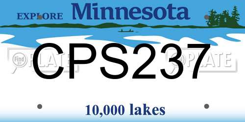 CPS237 Minnesota License Plate