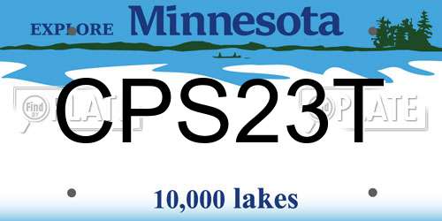 CPS23T Minnesota License Plate