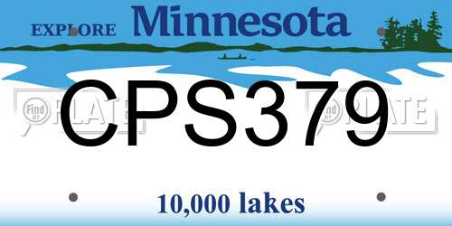 CPS379 Minnesota License Plate
