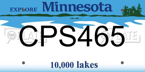 CPS465 Minnesota License Plate