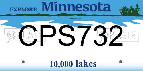 CPS732 Minnesota License Plate
