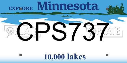CPS737 Minnesota License Plate