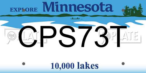 CPS73T Minnesota License Plate
