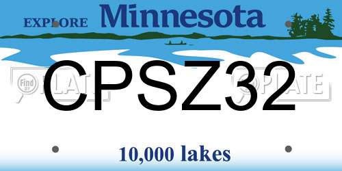 CPSZ32 Minnesota License Plate