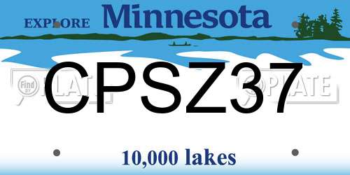 CPSZ37 Minnesota License Plate