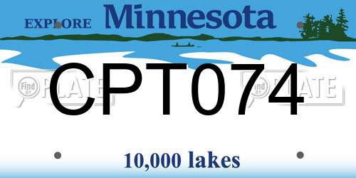 CPT074 Minnesota License Plate