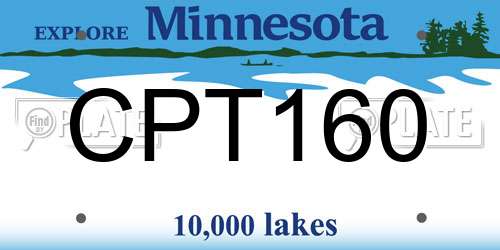CPT160 Minnesota License Plate