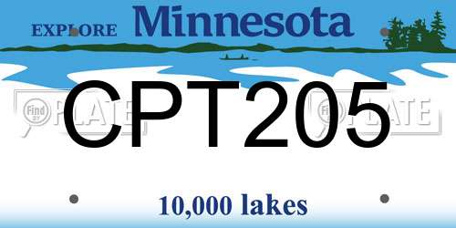 CPT205 Minnesota License Plate
