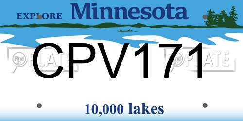 CPV171 Minnesota License Plate