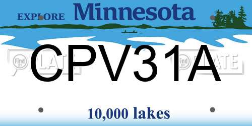 CPV31A Minnesota License Plate