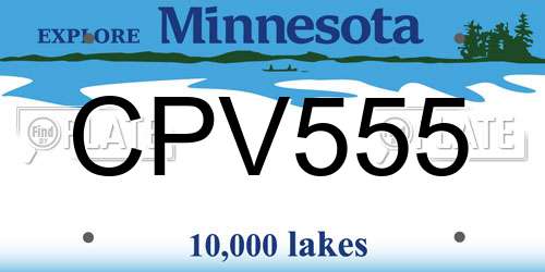 CPV555 Minnesota License Plate