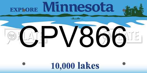 CPV866 Minnesota License Plate