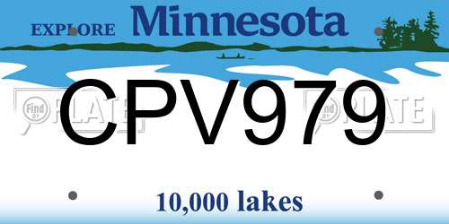 CPV979 Minnesota License Plate
