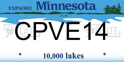 CPVE14 Minnesota License Plate