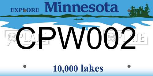 CPW002 Minnesota License Plate