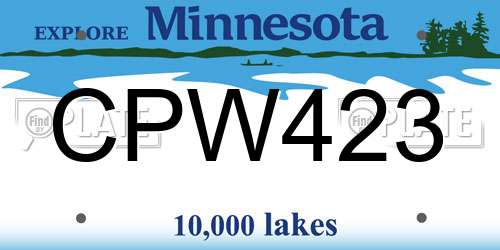 CPW423 Minnesota License Plate