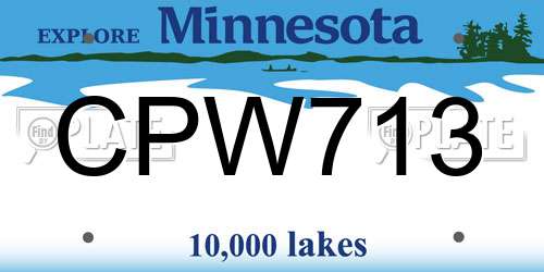 CPW713 Minnesota License Plate