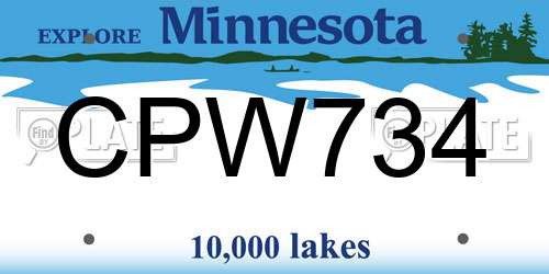CPW734 Minnesota License Plate