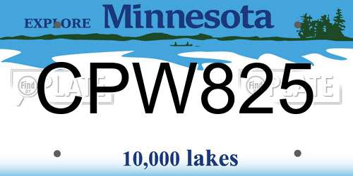 CPW825 Minnesota License Plate