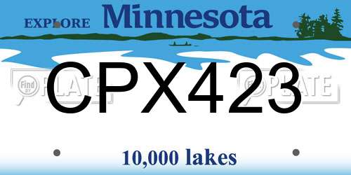 CPX423 Minnesota License Plate